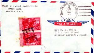 United States A.P.O.'s 3c Benjamin Franklin (2) 1957 Army-Air Force Postal Se...