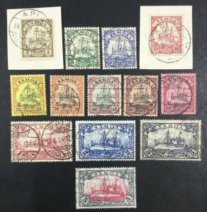 MOMEN: GERMAN COLONIES SAMOA SC #57-69 1900 USED LOT #62314