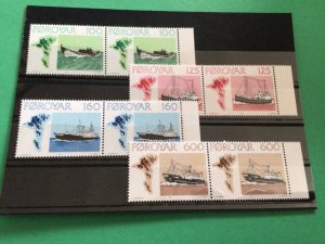 Faroe Islands Fishing trawler boats mint never hinged stamp set A10906