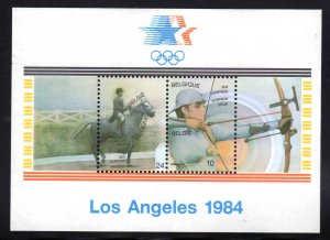 Belgium #1166 ~ Souvenir Sheet ~ Olympics, Archery, Dressage ~ Mint, NH,  (1984)