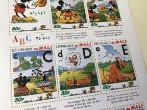 Republic Du Mali Walt Disney Mickey ABC mint never hinged stamps sheet Ref 55154