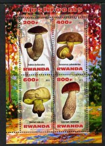 RWANDA - 2013 - Mushrooms #1 - Perf 4v Sheet - MNH - Private Issue