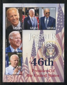 GHANA 2023 JOSEPH R. BIDEN 46th PRESIDENT OF THE UNITED  STATES SHEET MINT NH