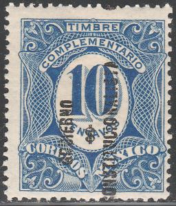 MEXICO 438, 10c GOBIERNO... REVOLUTIONARY OVPT.UNUSED, H OG.