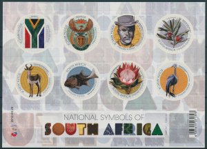 South Africa Stamps 2012 MNH National Symbols Flags Coat of Arms Birds 8v S/A MS