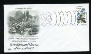 US 1958 State Birds & Flowers - Colorado UA ArtCraft FDC Capital Postmark