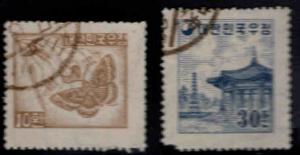 South Korea Scott 202A-203 Used stamp set