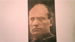 GERMANY WWII ERA PROPAGANDA POSTAL CARD: MUSSOLINI