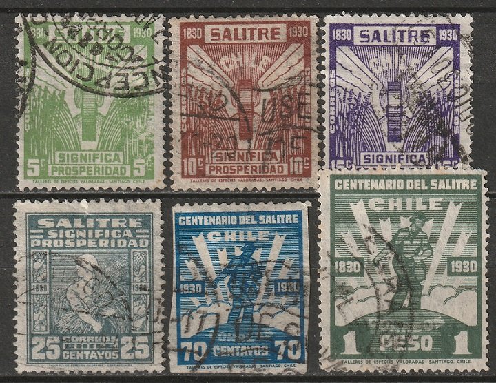 Chile 1930 Sc 175-80 set used