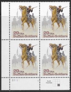 US #2818 MNH Plate Block. Buffalo Soldiers.    nice.