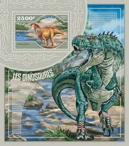 Niger 2014 DINOSAURS s/s Perforated Mint (NH)