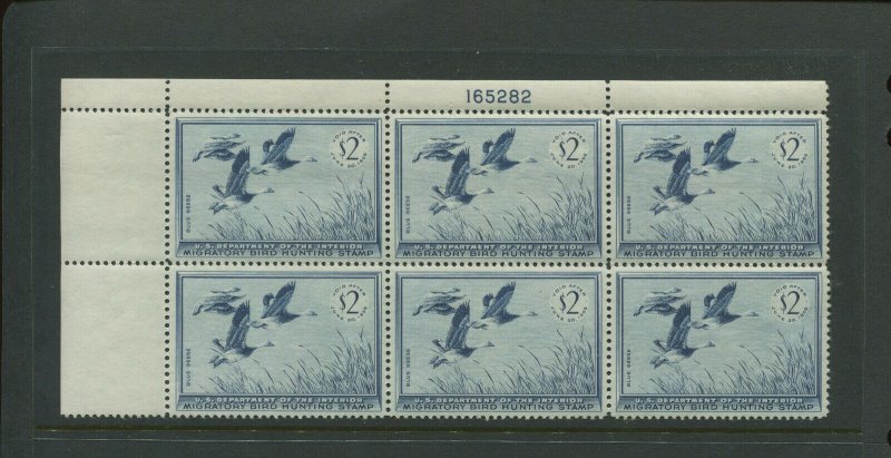 Scott RW22 Federal Duck Mint Plate Block of 6 Stamps  NH (Stock RW22-pb3)