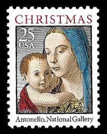 PCBstamps   US #2514 25c Christmas, Madonna & Child, MNH, (5)