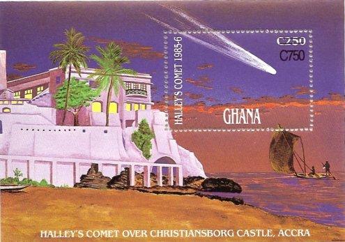 Ghana 1131 (mnh s/s) 750 on 250ce Halleys