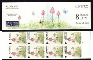 Alderney-Sc#80b-unused NH Flowers complete booklet-1994-5-