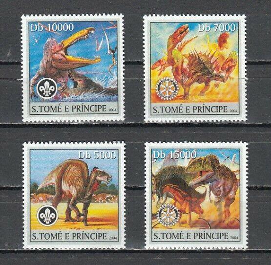 St. Thomas, 2004 issue. Dinosaurs issue with Scout & Rotary Logos. ^