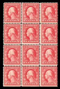 US# 505 W&F ERROR BLOCK OF 12 - ISSUE OF 1917 - OGLH - F/VF - $1300.00 (#0452)