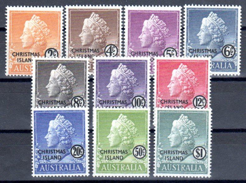 Christmas Island F-VF MVLH Complete Set #1-10  SCV $15.00