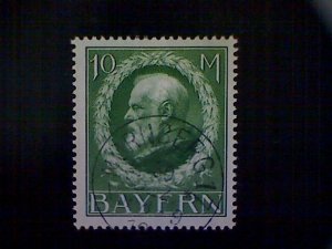 Stamp, Bavaria (Germany), Scott #123, used (o), 1914, King Ludwig III, 10mks