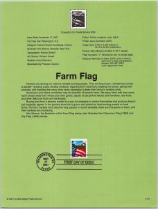 USPS SOUVENIR PAGE FARM FLAG 2001 A