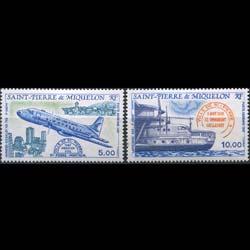 ST.PIERRE 1987 - Scott# C61-2 Planes Set of 2 NH