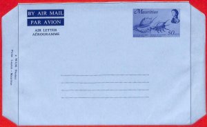 aa2356 - MAURITIUS  - POSTAL HISTORY - STATIONERY AEROGRAMME Shells BRIDGE