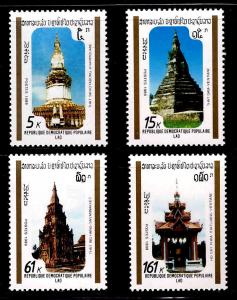 LAOS Scott 955-958 MNH** 1989  Monument set