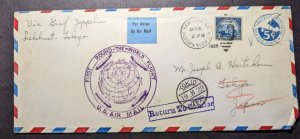 1929 USA Airmail First Flight Cover Round World Cover NY to Tokyo Japan 1 of 738