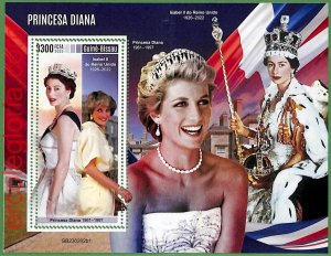 B1485 - GUINE-BISSAU - ERROR MISPERF Stamp Sheet -2023 - PRINCESSES DIANA-