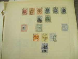 PERSIA, old time assortment of Stamps hinged on remainder/overlapping pages