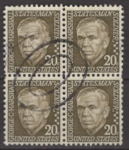 USA; 1967: Sc. # 1289:  Used Single Stamps > Block of Four