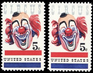 1309, MNH 5¢ Clown With Colors Shifted Down With Normal - Stuart Katz