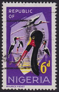 Nigeria - 1966 - Scott #190 - used - Bird Saddle-billed Stork