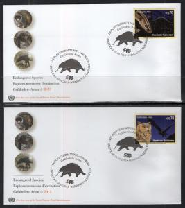 UN Vienna 534-537 Animals UN Postal Administration Set of Four U/A FDCs