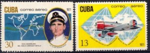 Cuba Sc# C247-C248  HISTORY OF AVIATION flight CPL SET of 2 1971  MNH mint