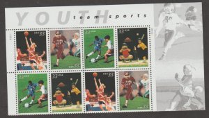 U.S. Scott #3399-3402 Youth Team Sports Stamp - Mint NH Block of 8
