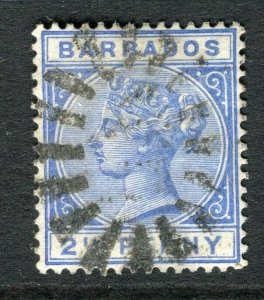 BARBADOS; 1880s early classic QV issue fine used 2.5d. value