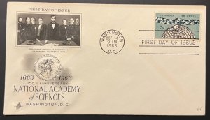 NATIONAL ACADEMY OF SCIENCES #1237 OCT 14 1963 WASHINGTON DC FIRST DAY COVER BX4