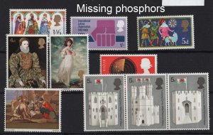 GB 1967 Christmas 1/6d phosphor omitted unmounted mint, ditto Tech 4d, 1968, P