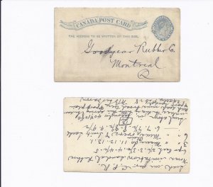 CANADA FEB 28,(189O) BLUISH GREEN W/SCROLL WORK TO GOODYEAR RUBBER CO.