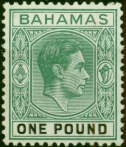 Bahamas 1938 £1 Deep Grey-Green & Black SG157 Thick Chalk Paper Fine LMM