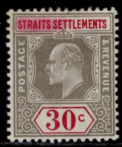 MALAYSIA - Straits EDVII SG134b, 30c grey & carmine, M MINT. Cat £65. CHALKY