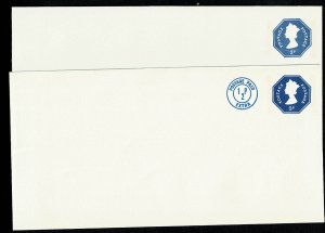 GB Set of 4 Envelopes Size P 120x235mm. 2½p 1 band, 3p 1 band, 3p 2 band, 3p...