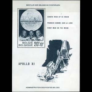 BELGIUM 1969 - Scott# B846 S/S Moon Landing NH