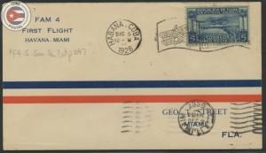 Cuba 1928 First Flight Cover Habana - Miami | Edifil E16 | CU11544