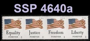 US 4637-4640 4640a Four Flags forever coil strip set SSP (4 stamps) MNH 2012