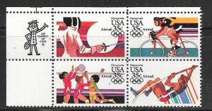 US#C112a 35c Summer Olympic  ZIP Block of 4 (MNH) CV $4.25