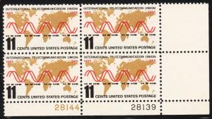 United States 1274 - FVF MNH Plate Block - Plate 28144/28139 LR