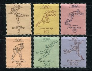 Yugoslavia 359 - 364 Helsinki Olympic Games Stamp Set MNH  1952