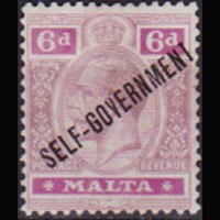 MALTA 1922 - Scott# 91 King Opt. 6p LH